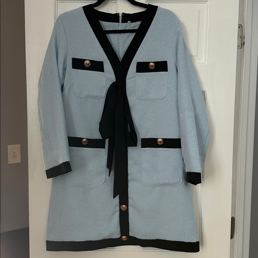 Blue Coco Tweed Dress - size M - TAGS CUT OFF - Picture 3 of 8